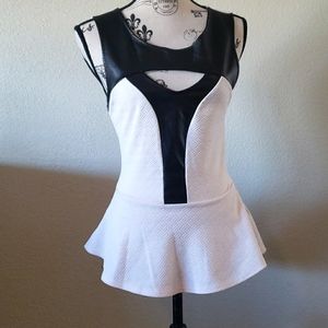 2B bebe Beige & Black Top